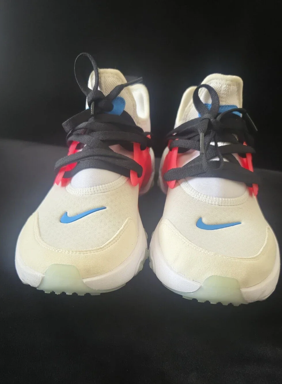 Nike White Athletic Shoes with Coral and Blue Accents